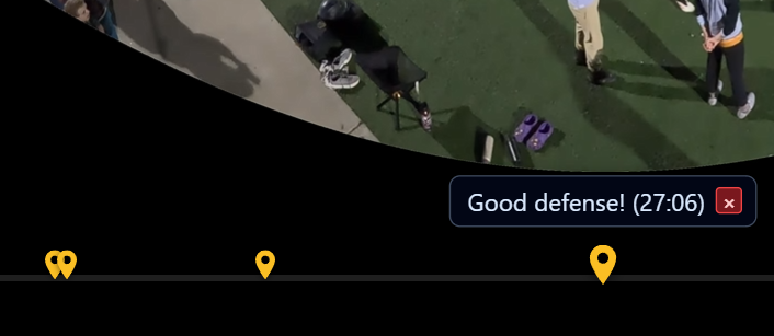 Moment markers on the timeline